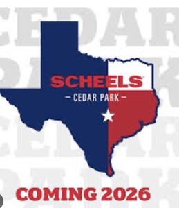 CEDAR PARK SCHEELS (coming soon!) logo